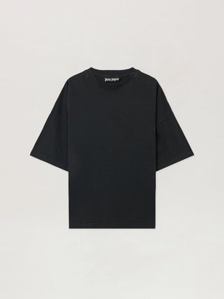 PALM ANGELS Curved Logo Loose Collar T-Shirt