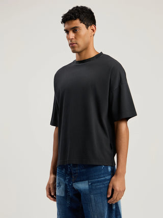 PALM ANGELS Curved Logo Loose Collar T-Shirt