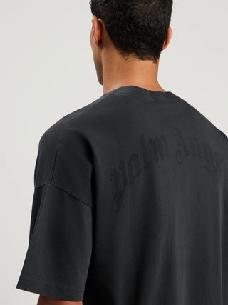 PALM ANGELS Curved Logo Loose Collar T-Shirt