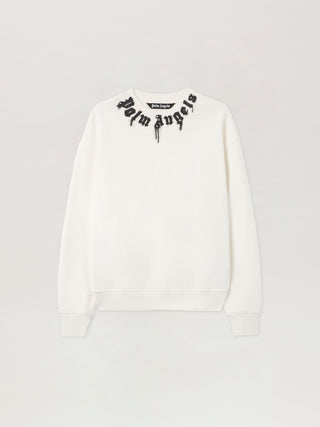 PALM ANGELS Neck Logo Reg Crew Sweatshirt