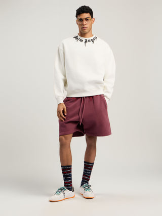 PALM ANGELS Neck Logo Reg Crew Sweatshirt