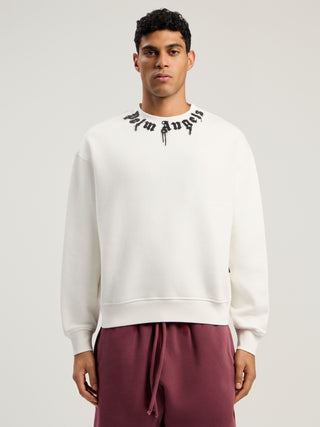 PALM ANGELS Neck Logo Reg Crew Sweatshirt
