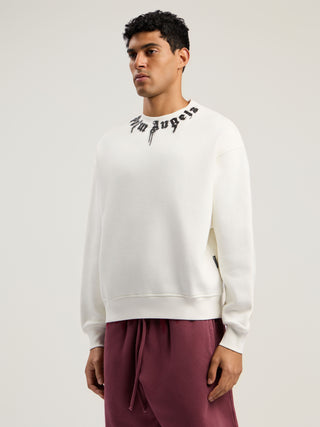 PALM ANGELS Neck Logo Reg Crew Sweatshirt