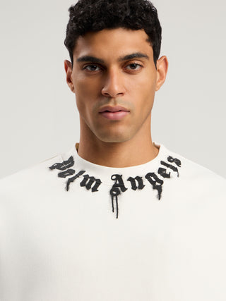 PALM ANGELS Neck Logo Reg Crew Sweatshirt