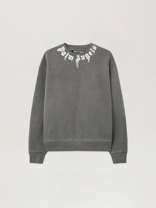 PALM ANGELS Neck Logo Regular Crewneck Sweatshirt