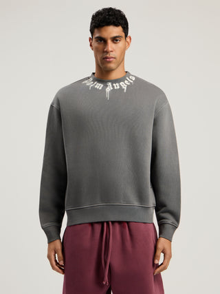 PALM ANGELS Neck Logo Regular Crewneck Sweatshirt
