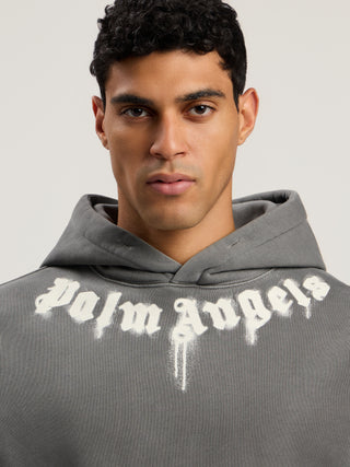 PALM ANGELS Neck Logo Regular Hoodie