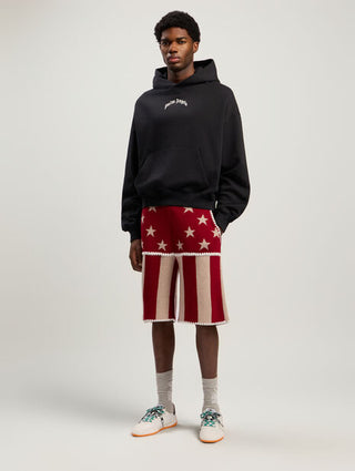PALM ANGELS Curved Logo Loose Hoodie