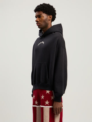 PALM ANGELS Curved Logo Loose Hoodie