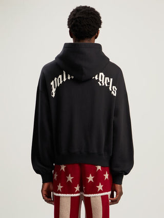 PALM ANGELS Curved Logo Loose Hoodie