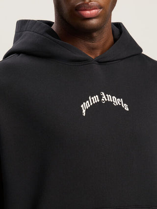 PALM ANGELS Curved Logo Loose Hoodie