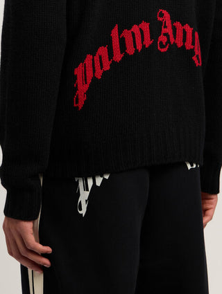 PALM ANGELS Curved Logo Cardigan