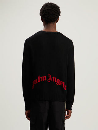 PALM ANGELS Curved Logo Sweater