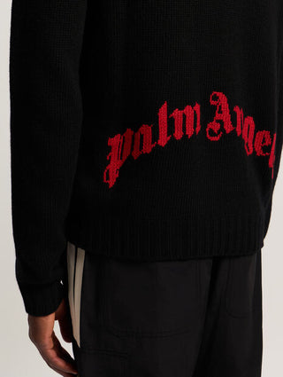 PALM ANGELS Curved Logo Sweater