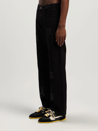 PALM ANGELS Logo Patch Straight Jeans