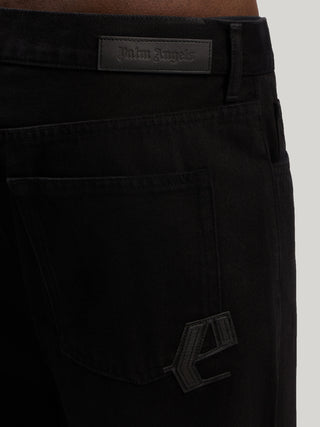 PALM ANGELS Logo Patch Straight Jeans