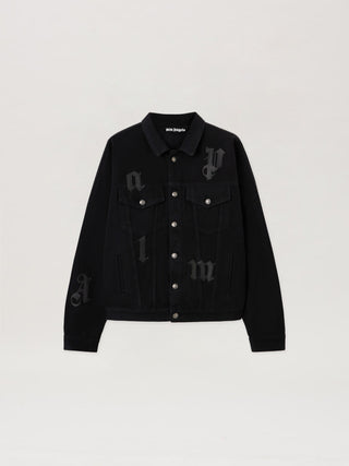 PALM ANGELS Gothic Logo Denim Jacket
