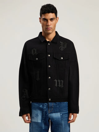 PALM ANGELS Gothic Logo Denim Jacket