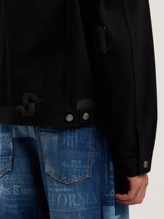 PALM ANGELS Gothic Logo Denim Jacket