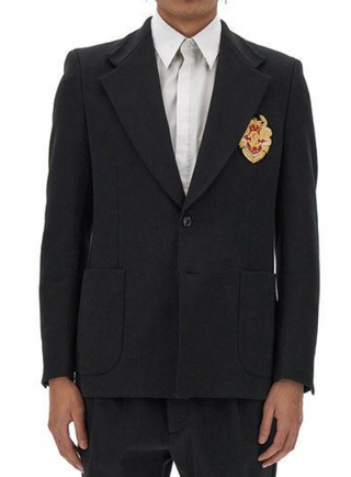 Roberto Cavalli,Ready to Wear RC Monogram Crest-Appliqué Blazer