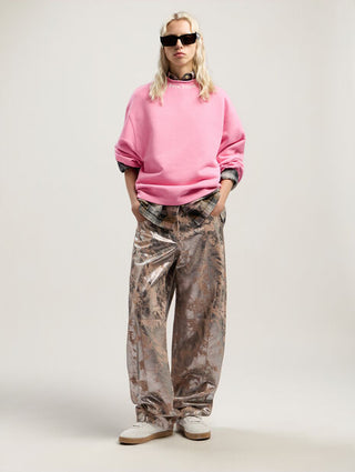 PALM ANGELS Curved Logo Collar Balloon Sweatshirt