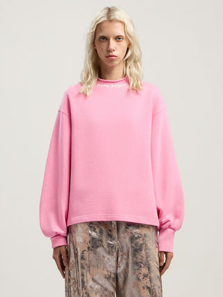 PALM ANGELS Curved Logo Collar Balloon Sweatshirt