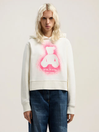 PALM ANGELS Spray Bear Fitted Hoodie