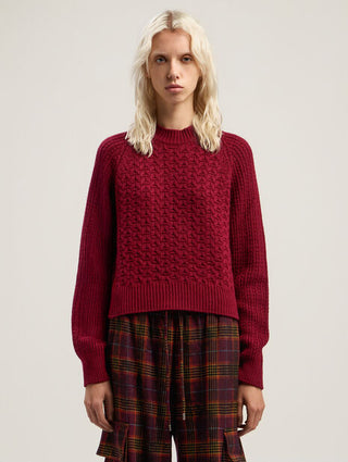 PALM ANGELS Curved Logo Ribbed Sweater