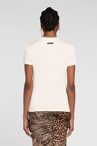 Roberto Cavalli Logo-embroidered cotton T-shirt