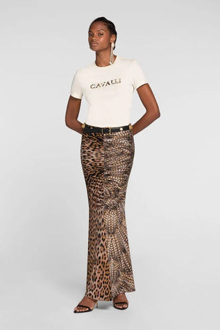 Roberto Cavalli Logo-embroidered cotton T-shirt