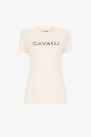 Roberto Cavalli Logo-embroidered cotton T-shirt