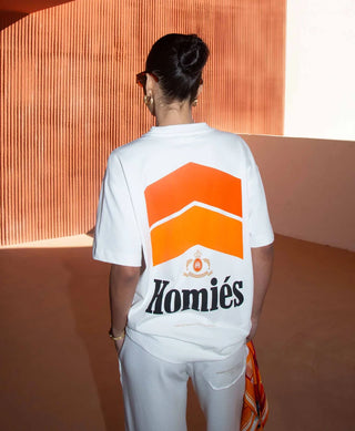 HOMIÉS Marbella RACING T-SHIRT WHITE ORANGE