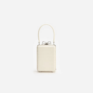 SELF PORTRAIT Cream Croc Leather Micro Bag