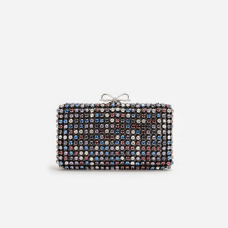 SELF PORTRAIT Multi Crystal Chainmail Clutch