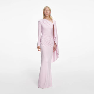 SELF PORTRAIT Pink Jersey Drape Maxi Dress