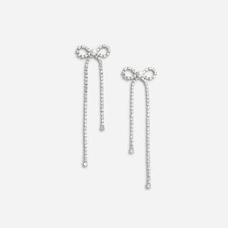 SELF PORTRAIT Crystal Droplet Bow Earrings
