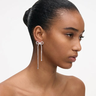 SELF PORTRAIT Crystal Droplet Bow Earrings