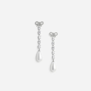 SELF PORTRAIT Bow Pearl Droplet Earrings