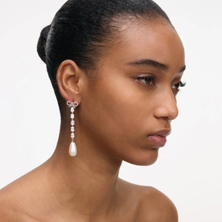 SELF PORTRAIT Bow Pearl Droplet Earrings