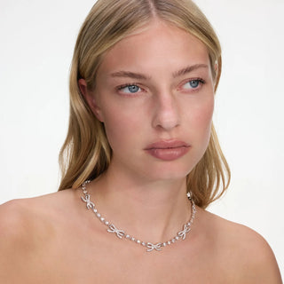 SELF PORTRAIT Crystal Bow Necklace