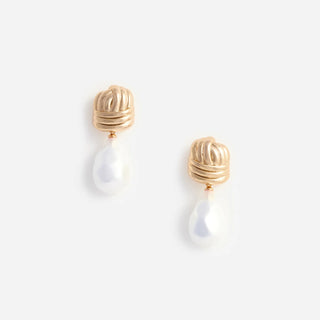 SELF PORTRAIT Gold Knot Pearl Earrings