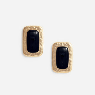 SELF PORTRAIT Large Mottled Gold Black Earrings