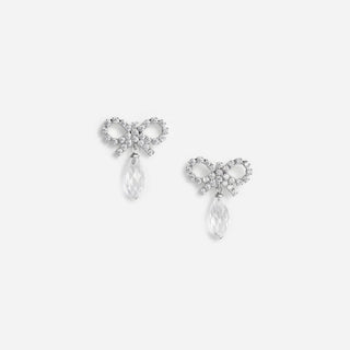 SELF PORTRAIT Bow Crystal Droplet Earrings