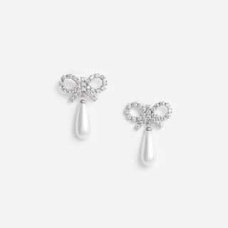 SELF PORTRAIT Crystal Bow Pearl Earrings
