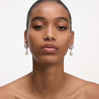 SELF PORTRAIT Crystal Bow Pearl Earrings