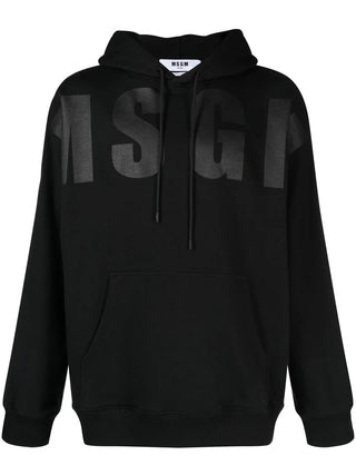 MSGM Mens Black Cotton Sweatshirt