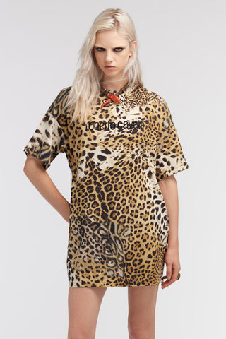 Roberto Cavalli-Jaguar Skin print dress