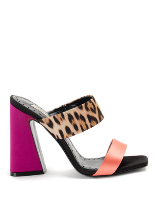 Roberto Cavalli Leather and fabric sandals