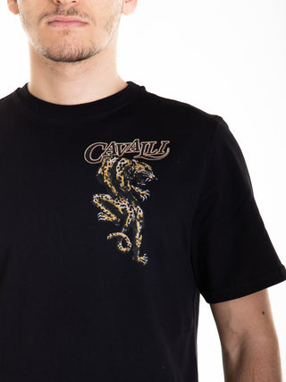 Roberto Cavalli Crewneck cotton T-shirt with logo
