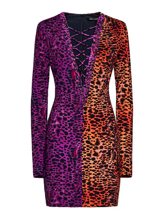 Roberto Cavalli Murena-print stretch jersey mini dress